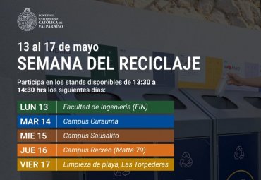 PUCV invita a participar en Semana del Reciclaje