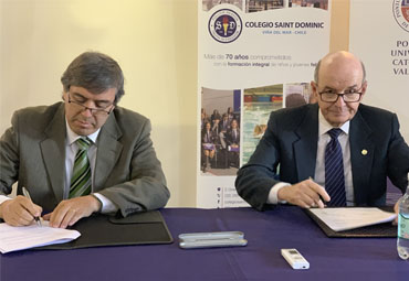 Convenio estrecha lazos entre la PUCV y Colegio Saint Dominic - Foto 1