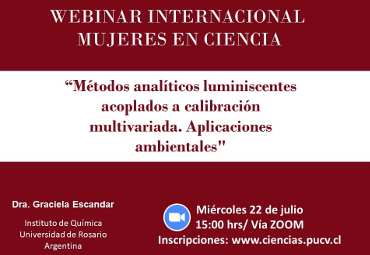 Facultad de Ciencias PUCV invita a Webinar sobre Métodos Analíticos Luminiscentes