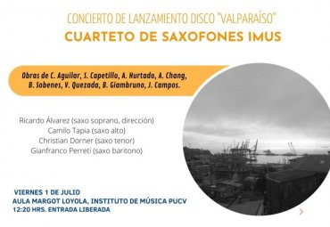 Cuarteto de Saxofones IMUS PUCV lanzará nuevo disco “Valparaíso” - Foto 1