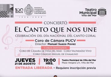 Universidad conmemorará Día Nacional del Canto Coral en Viña del Mar
