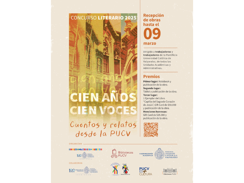 Cierre postulaciones Concurso literario “Cien Años, Cien Voces. Cuentos y Relatos desde la PUCV”
