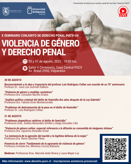 X Seminario Conjunto de Derecho Penal (PUCV-UV) “Violencia de género y Derecho penal”