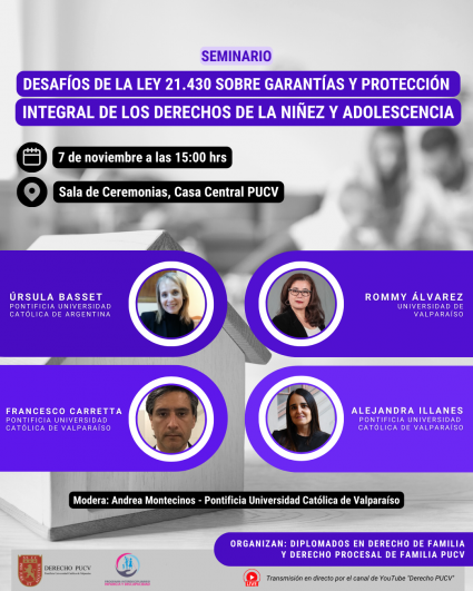 Seminario "Desafíos de la Ley 21.430 sobre garantías y protección integral de los derechos de la niñez y adolescencia"
