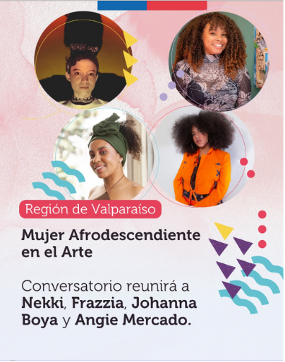 Afiche Conversatorio: Mujer afrodescendiente en el Arte. 