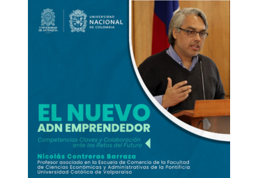 Académico de la Escuela de Comercio PUCV dicta conferencia sobre emprendimiento en universidades colombianas