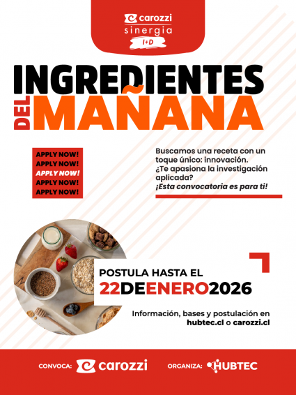 Convocatoria Ingredientes del Mañana (Carozzi + Hubtec) 2026